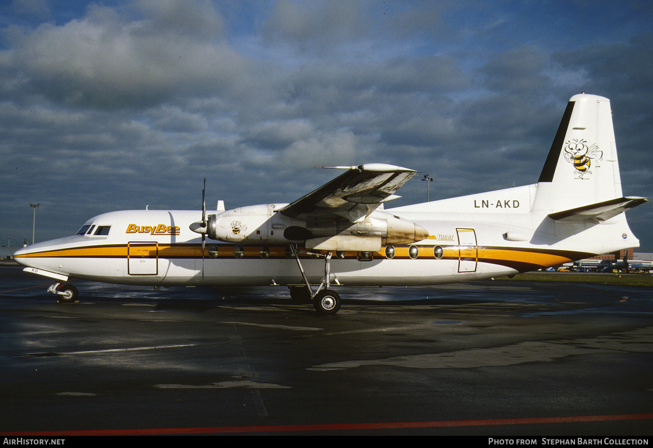 Aircraft Photo of LN-AKD | Fokker F27-200 Friendship | Busy Bee of Norway | AirHistory.net #780570