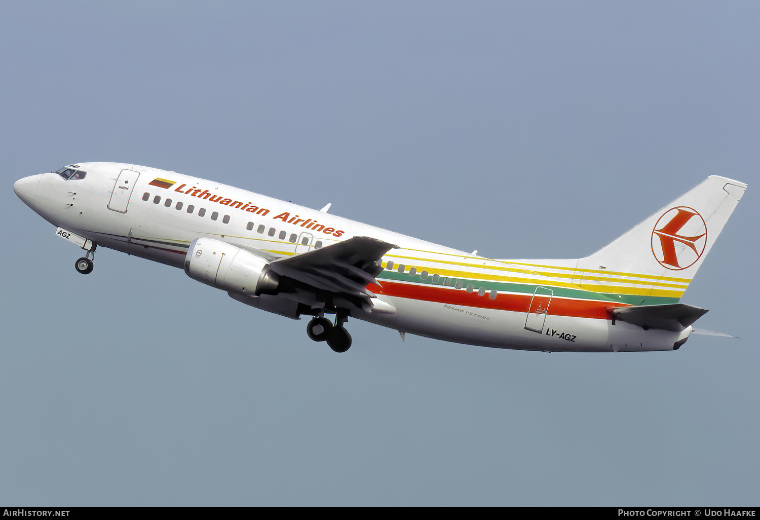 Aircraft Photo of LY-AGZ | Boeing 737-524 | Lithuanian Airlines | AirHistory.net #780796