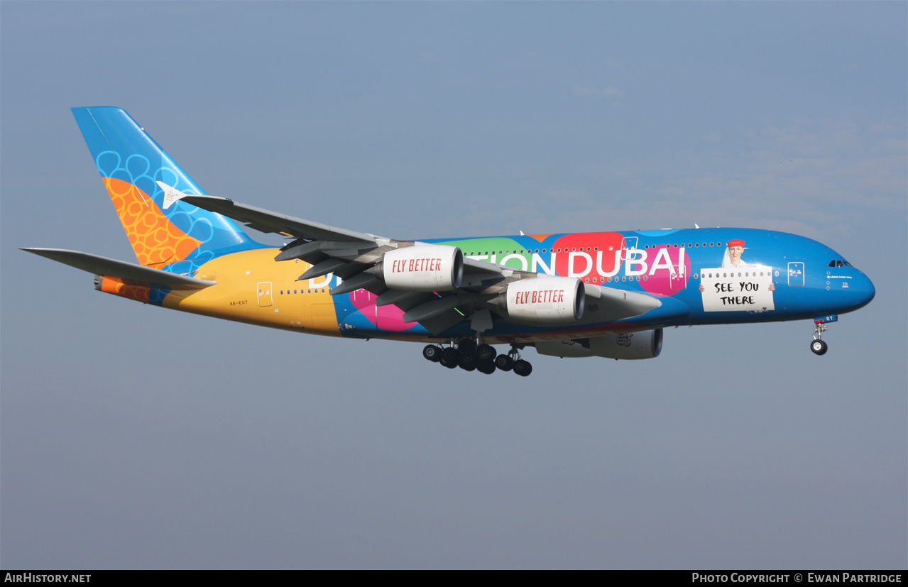 Aircraft Photo of A6-EOT | Airbus A380-861 | Emirates | AirHistory.net #780931