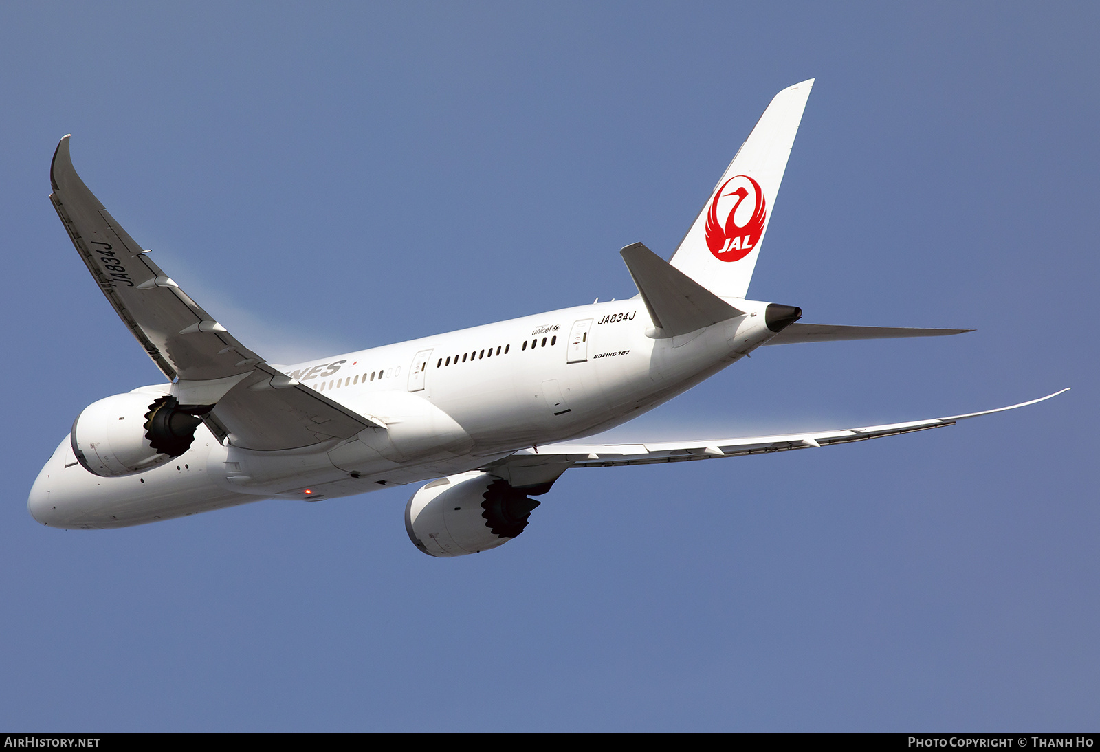 Aircraft Photo of JA834J | Boeing 787-8 Dreamliner | Japan Airlines - JAL | AirHistory.net #781017