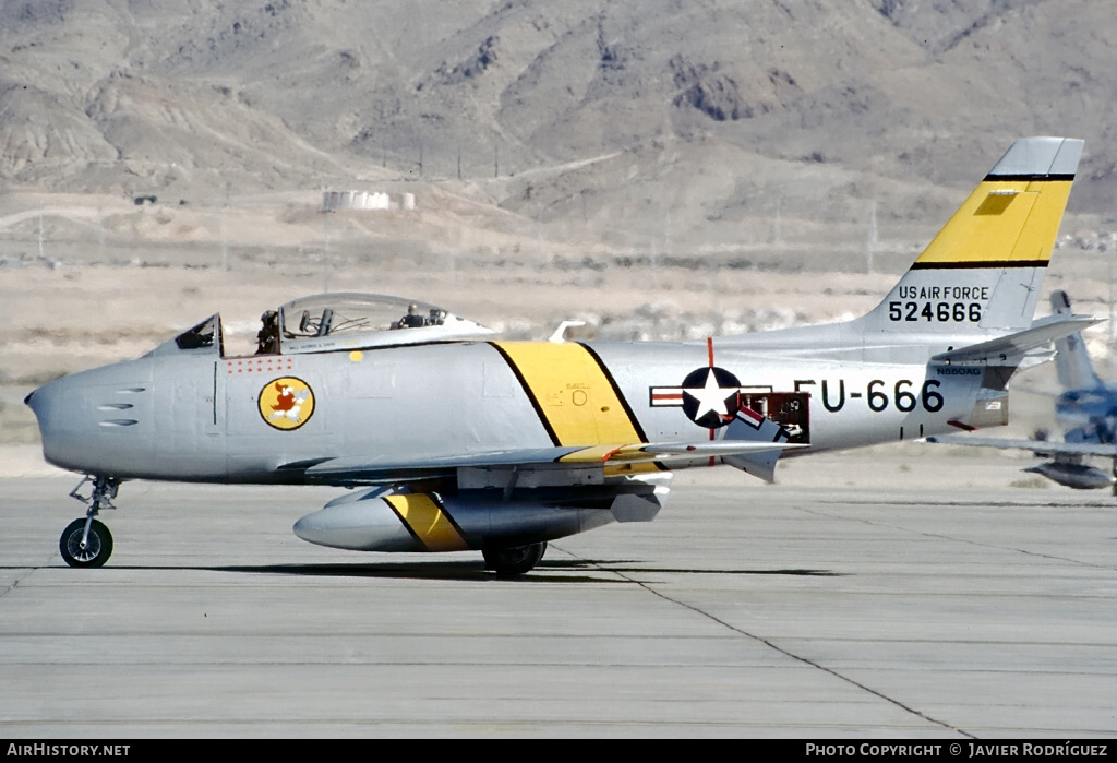 Aircraft Photo of N860AG / 524666 | North American F-86F Sabre | USA - Air Force | AirHistory.net #781261