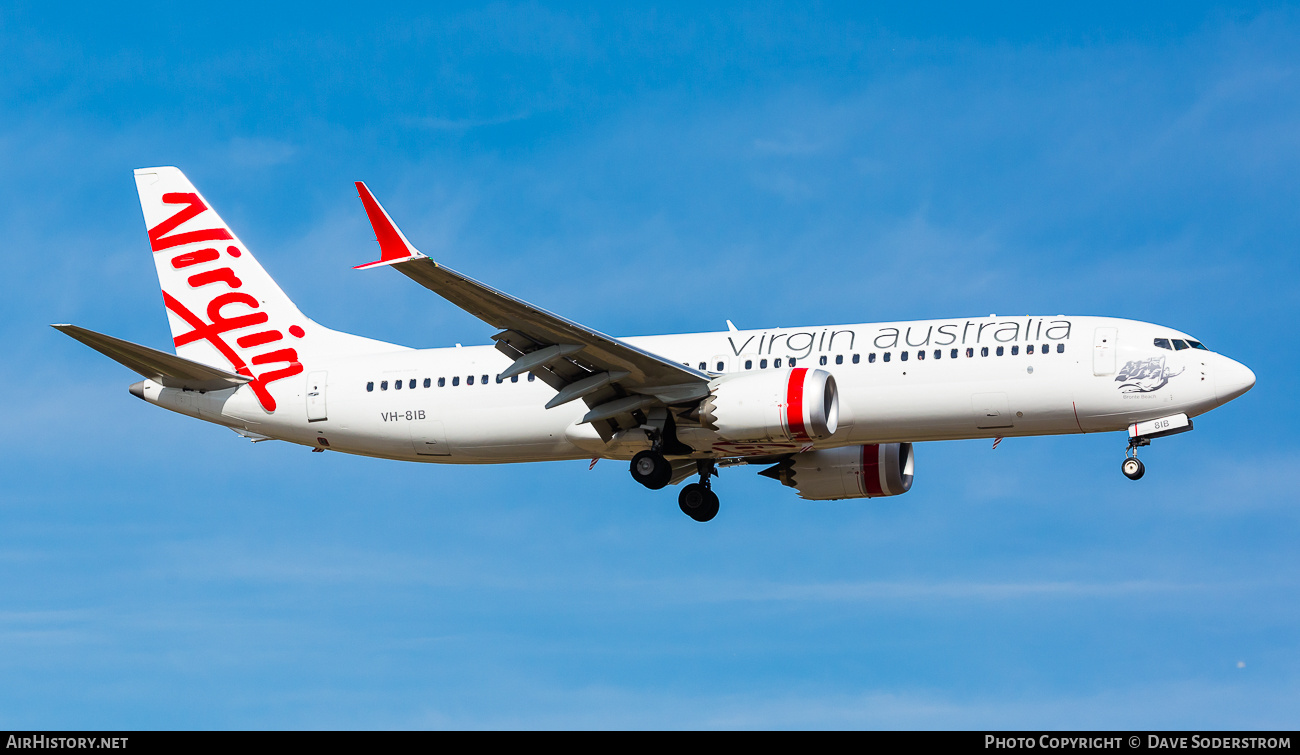 Aircraft Photo of VH-8IB | Boeing 737-8 Max 8 | Virgin Australia Airlines | AirHistory.net #781643
