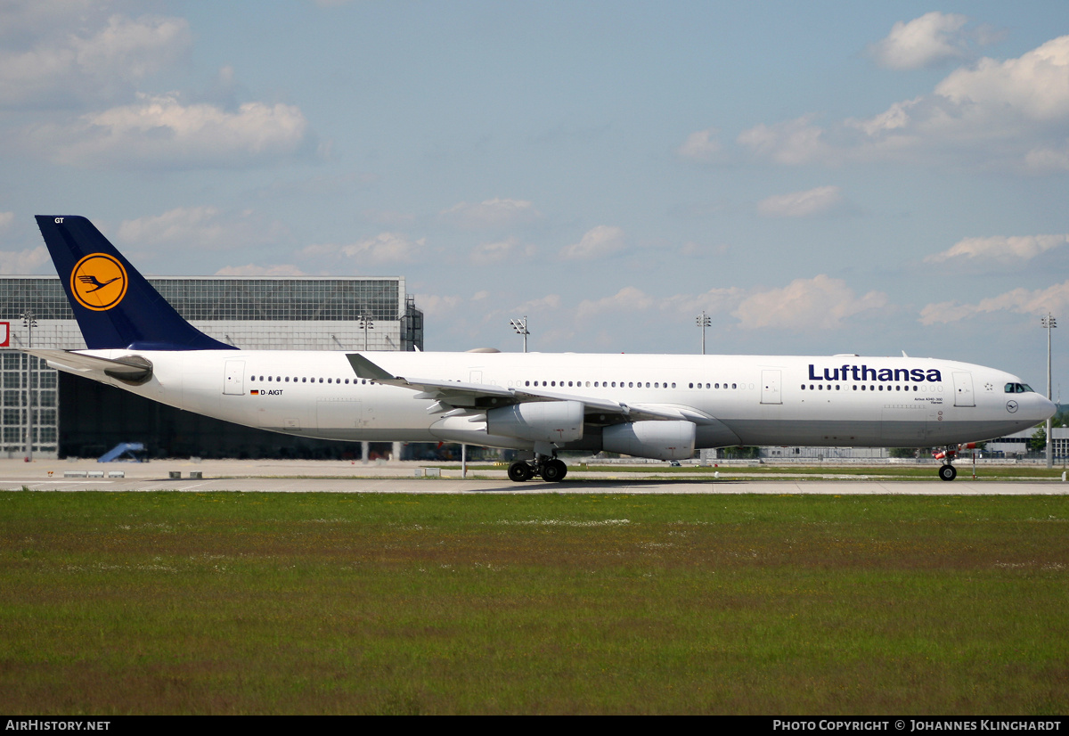Aircraft Photo of D-AIGT | Airbus A340-313X | Lufthansa | AirHistory.net #782048