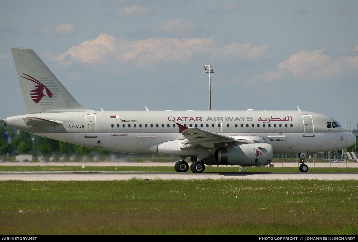 Aircraft Photo of A7-CJA | Airbus A319-133LR | Qatar Airways | AirHistory.net #782064