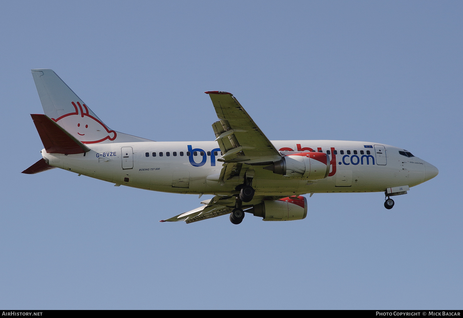 Aircraft Photo of G-BVZE | Boeing 737-59D | Bmibaby | AirHistory.net #782602
