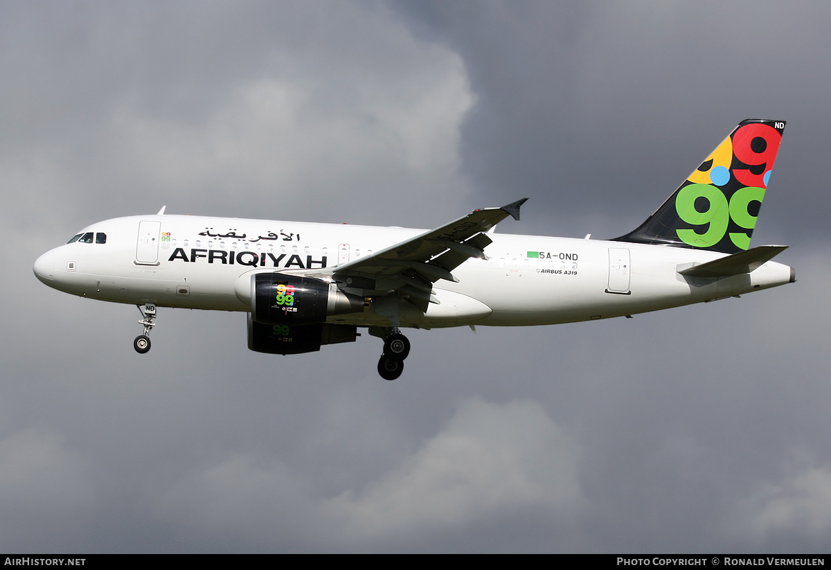 Aircraft Photo of 5A-OND | Airbus A319-111 | Afriqiyah Airways | AirHistory.net #782614