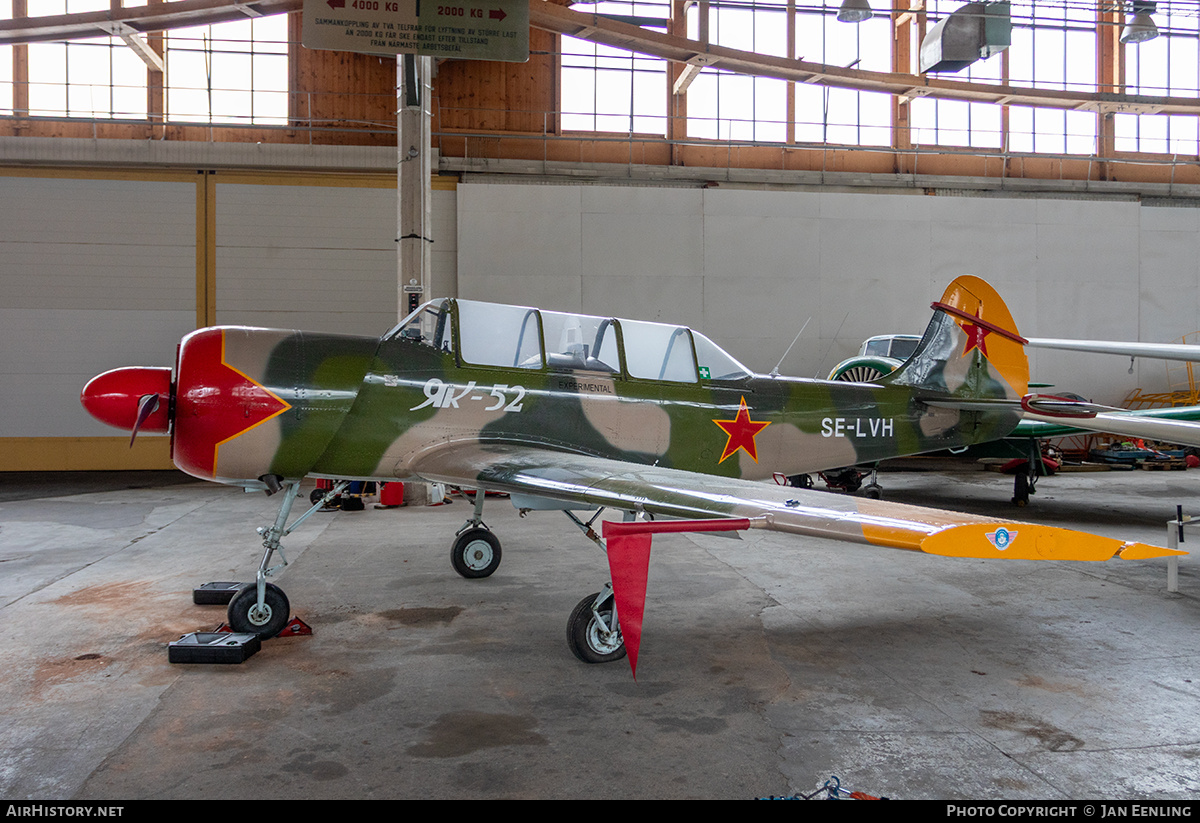 Aircraft Photo of SE-LVH | Yakovlev Yak-52 | Soviet Union - Air Force | AirHistory.net #782900