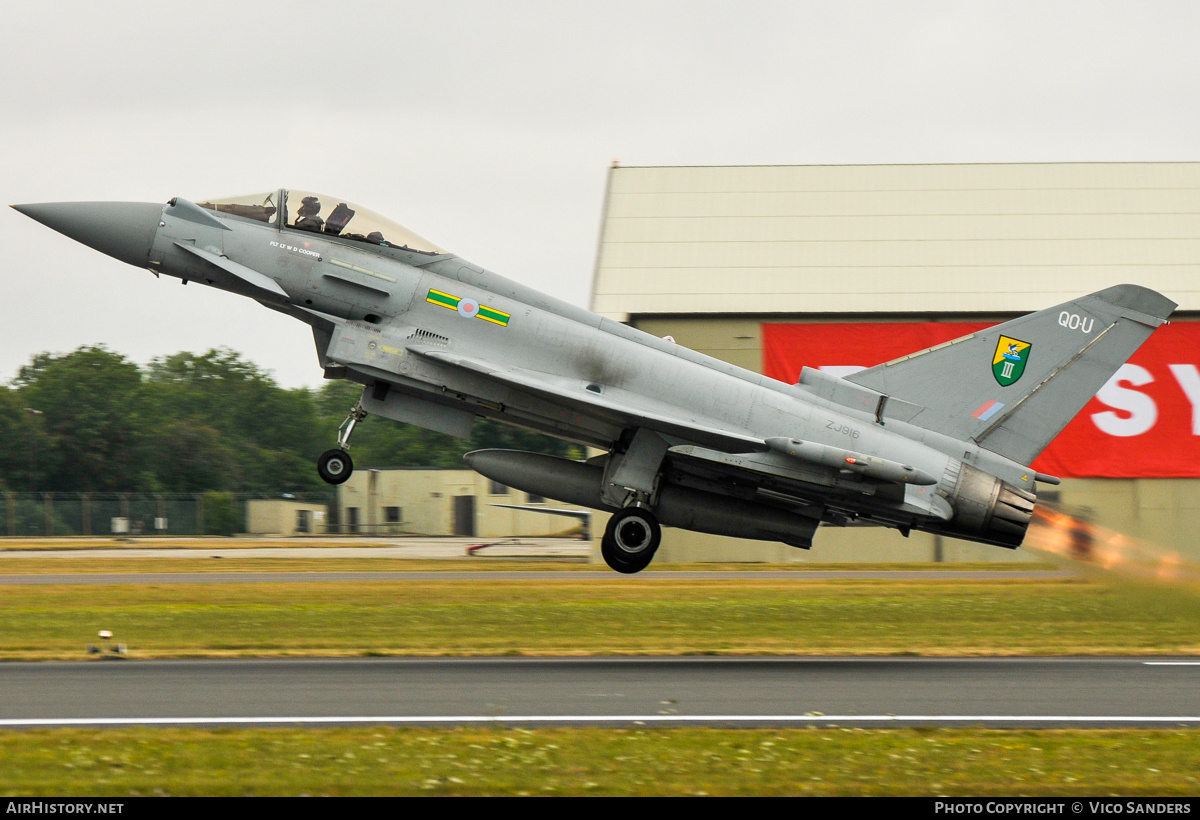 Aircraft Photo of ZJ916 | Eurofighter EF-2000 Typhoon FGR4 | UK - Air Force | AirHistory.net #783130