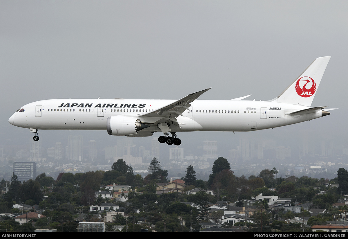 Aircraft Photo of JA862J | Boeing 787-9 Dreamliner | Japan Airlines - JAL | AirHistory.net #783168