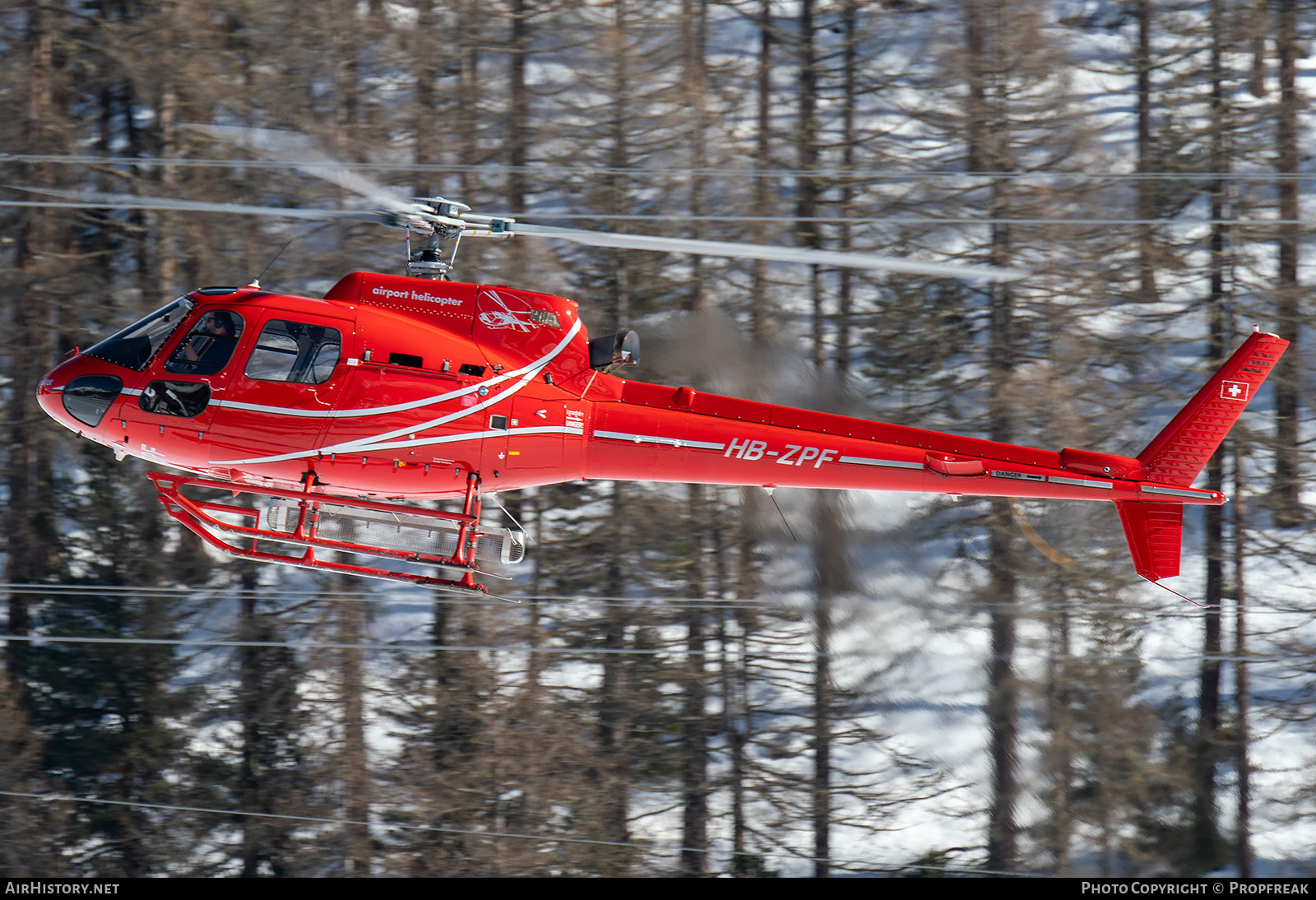 Aircraft Photo of HB-ZPF | Aerospatiale AS-350B-2 Ecureuil | Airport Helicopter | AirHistory.net #783275