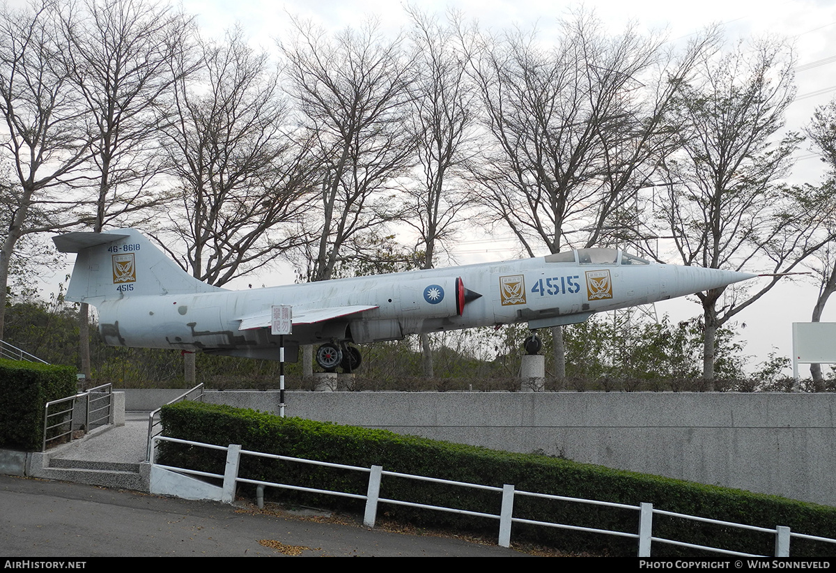 Aircraft Photo of 4515 / 46-8618 | Lockheed F-104J Starfighter | Taiwan - Air Force | AirHistory.net #783387