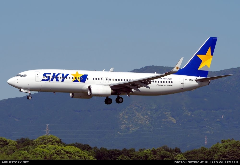 Aircraft Photo of JA73ND | Boeing 737-8FZ | Skymark Airlines | AirHistory.net #783412
