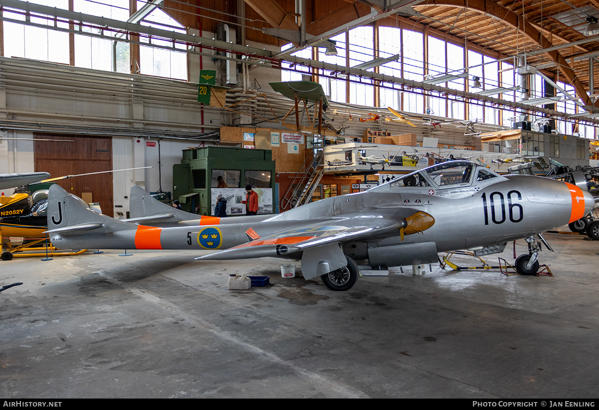 Aircraft Photo of SE-DXX | De Havilland D.H. 115 Vampire T55 | Sweden - Air Force | AirHistory.net #783649