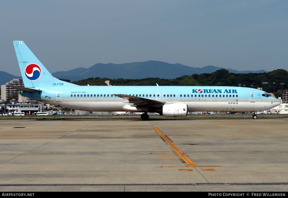 Aircraft Photo of HL7708 | Boeing 737-9B5 | Korean Air | AirHistory.net #783815