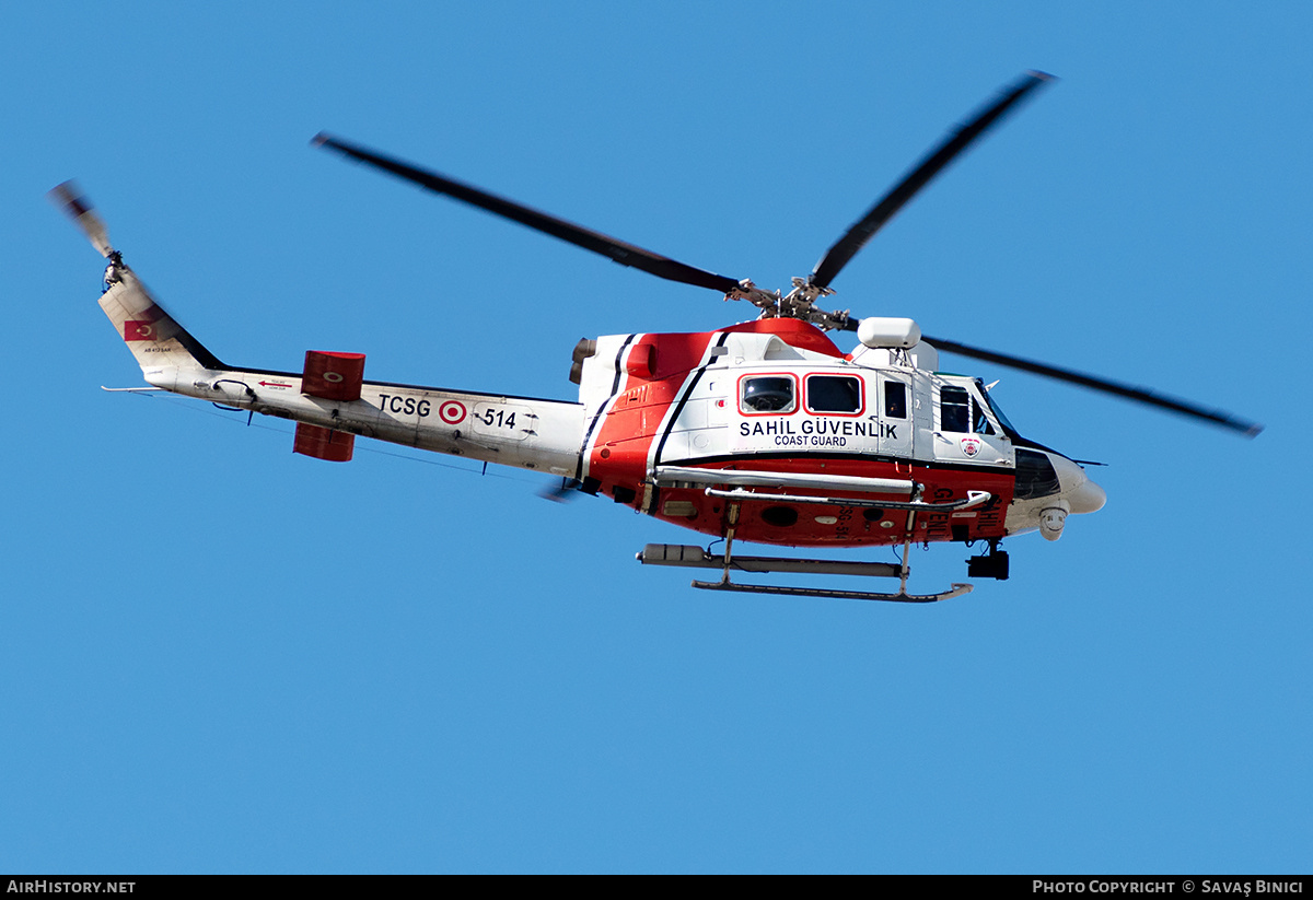 Aircraft Photo of TCSG-514 | Agusta AB-412EP | Turkey - Coast Guard | AirHistory.net #783905