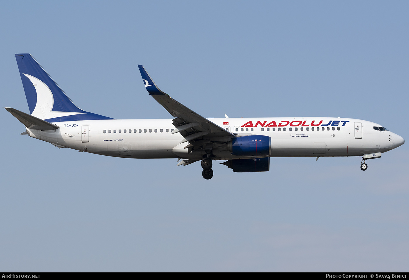 Aircraft Photo of TC-JZK | Boeing 737-8AS | AnadoluJet | AirHistory.net #784355