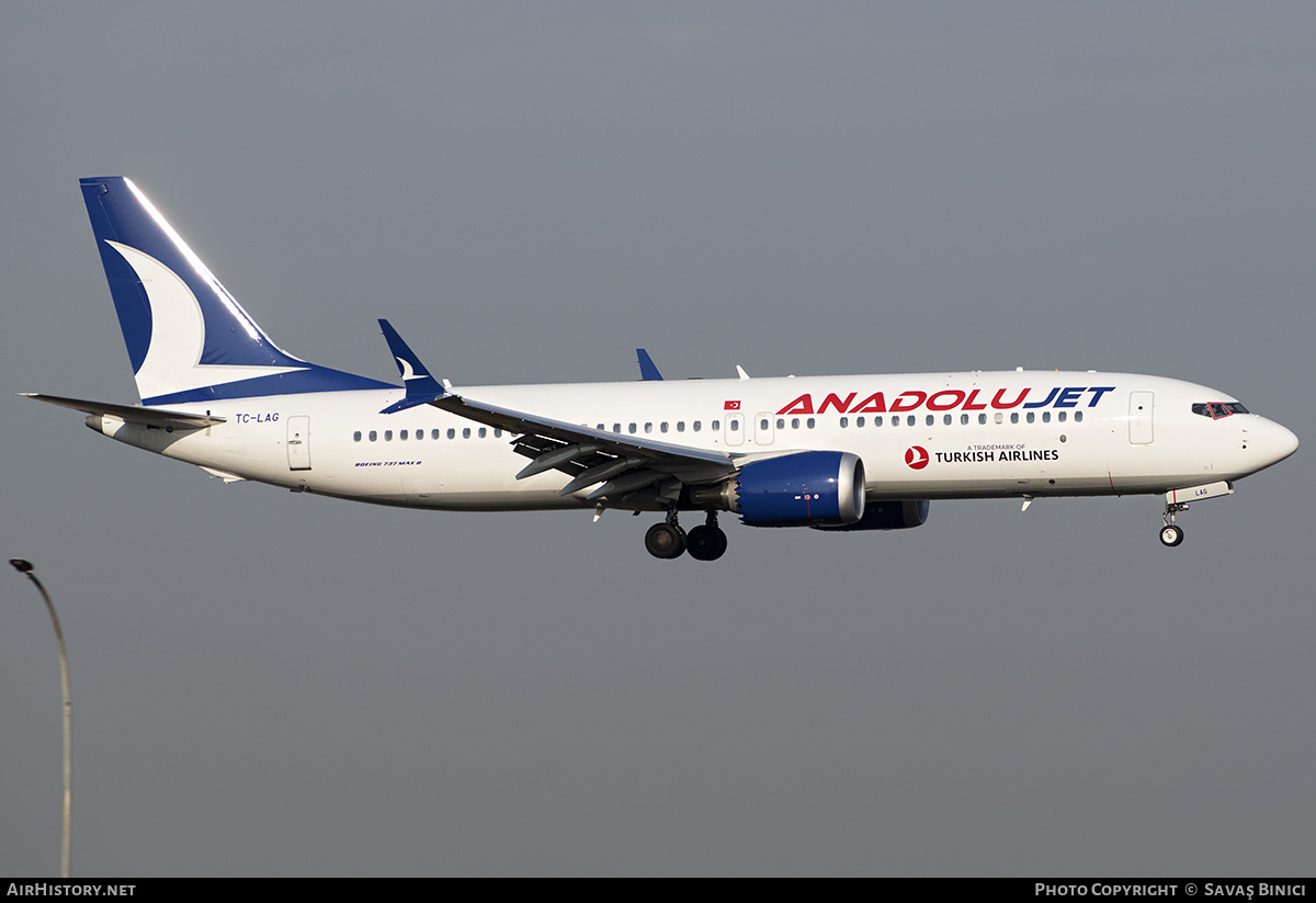 Aircraft Photo of TC-LAG | Boeing 737-8 Max 8 | AnadoluJet | AirHistory.net #784383