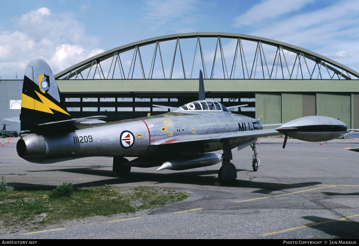 Aircraft Photo of 111209 / 51-11209 | Republic F-84G Thunderjet | Norway - Air Force | AirHistory.net #784450