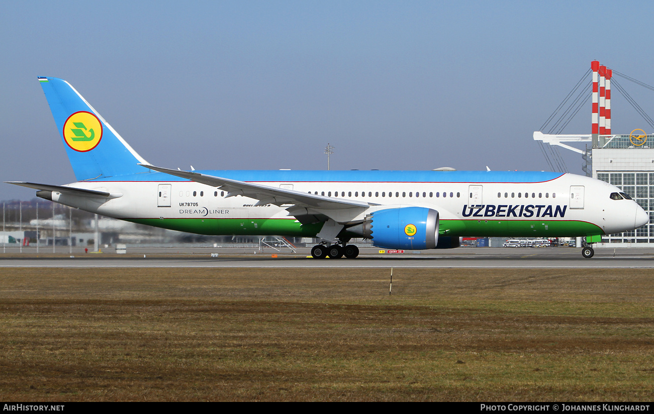 Aircraft Photo of UK78705 | Boeing 787-8 Dreamliner | Uzbekistan Airways | AirHistory.net #784770