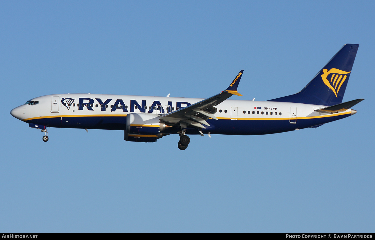 Aircraft Photo of 9H-VVM | Boeing 737-8200 Max 200 | Ryanair | AirHistory.net #784926