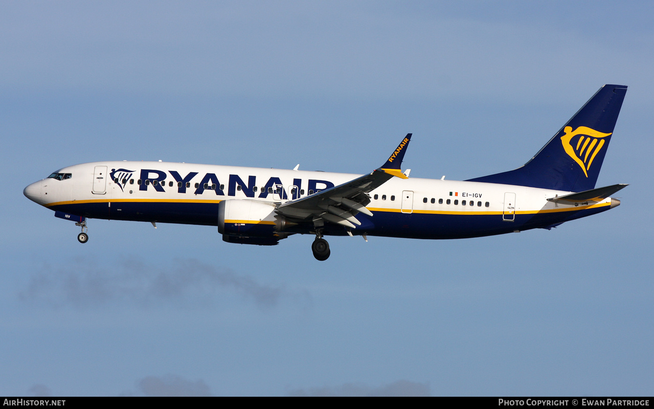 Aircraft Photo of EI-IGV | Boeing 737-8200 Max 200 | Ryanair | AirHistory.net #784938