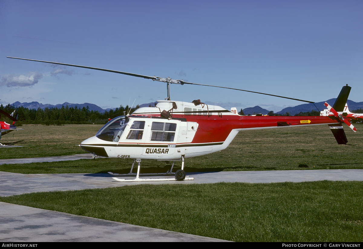 Aircraft Photo of C-GPFR | Bell 206B JetRanger II | Quasar Helicopters | AirHistory.net #785004