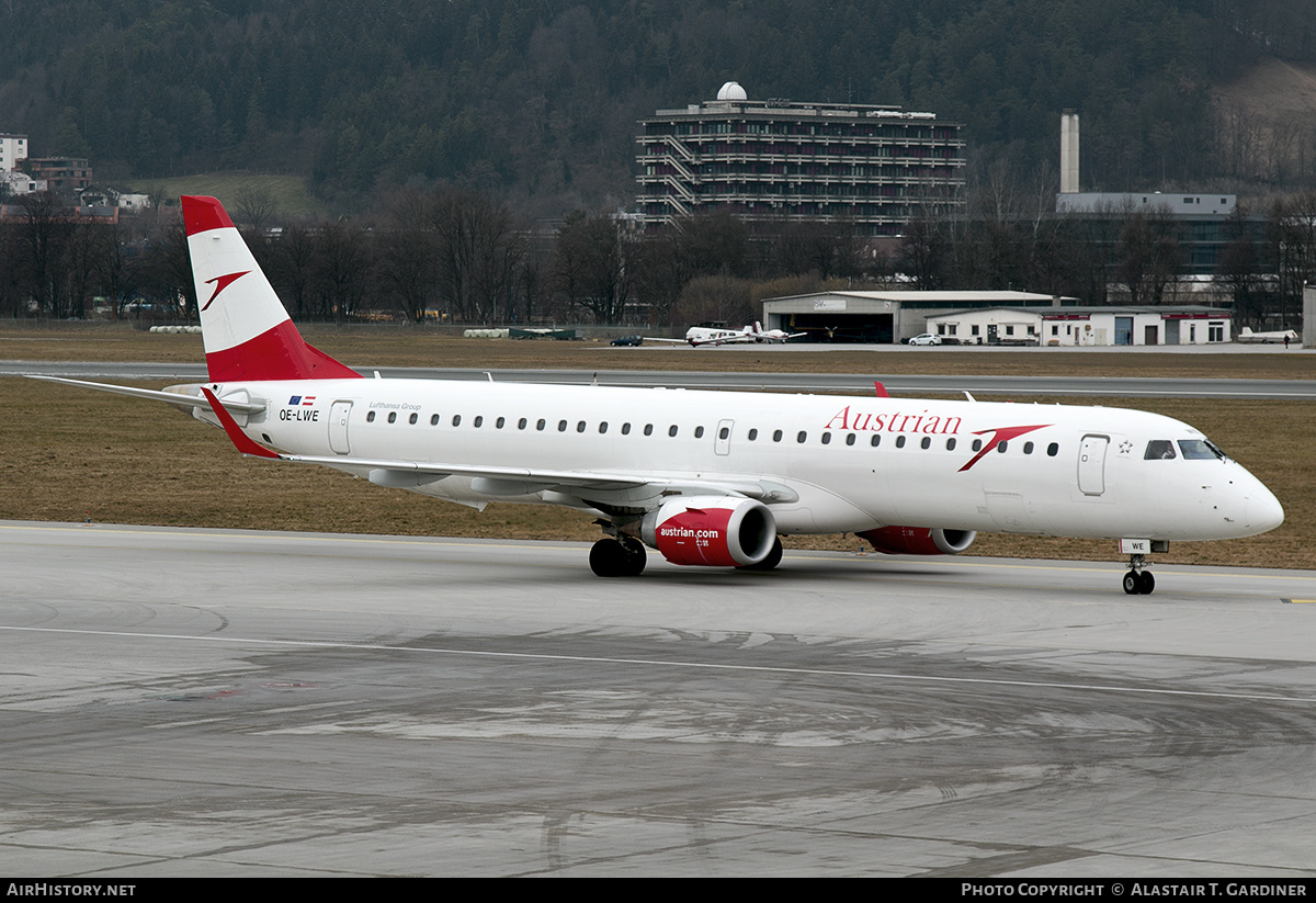 Aircraft Photo of OE-LWE | Embraer 195LR (ERJ-190-200LR) | Austrian Airlines | AirHistory.net #785030