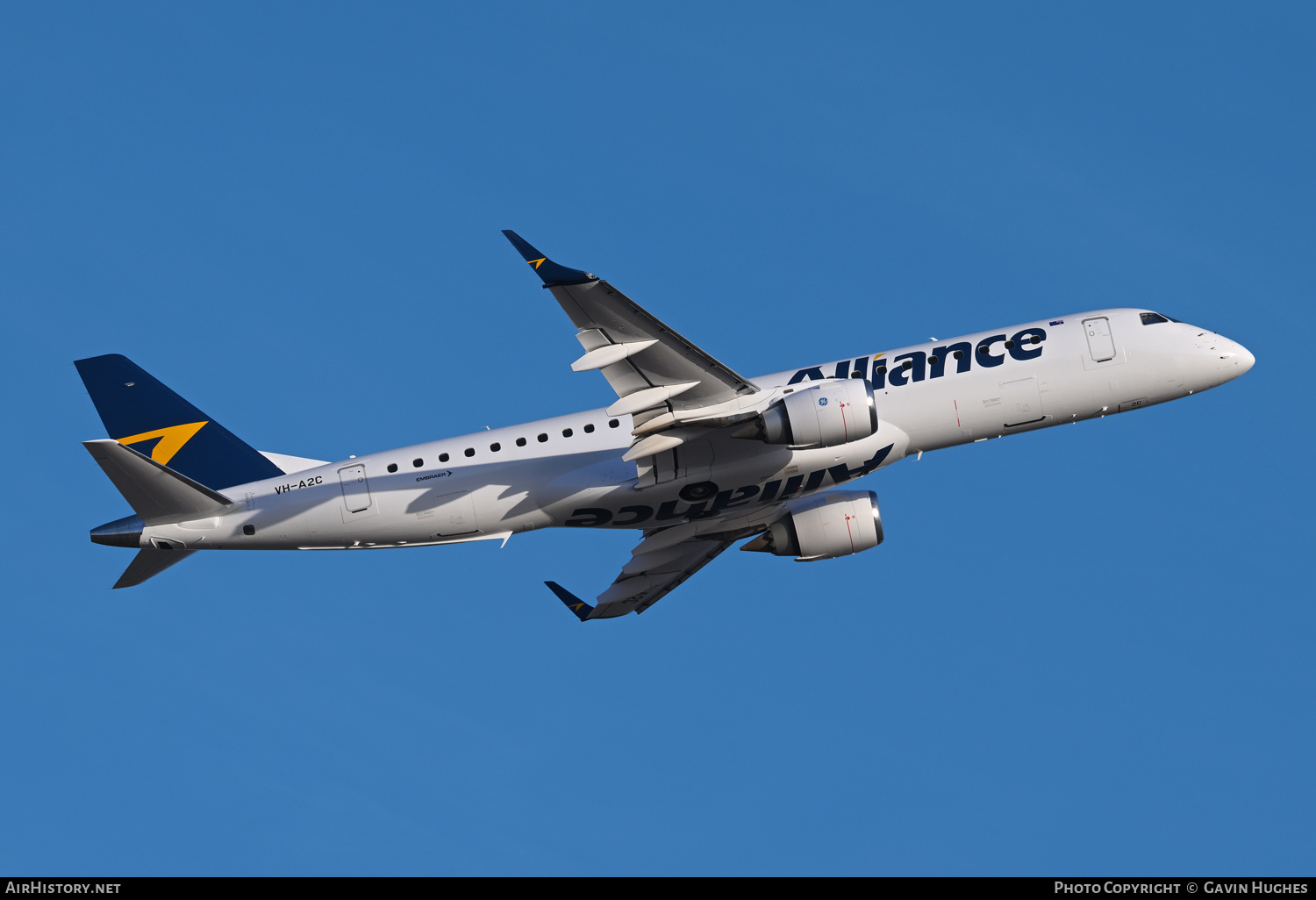 Aircraft Photo of VH-A2C | Embraer 190AR (ERJ-190-100IGW) | Alliance Airlines | AirHistory.net #785067