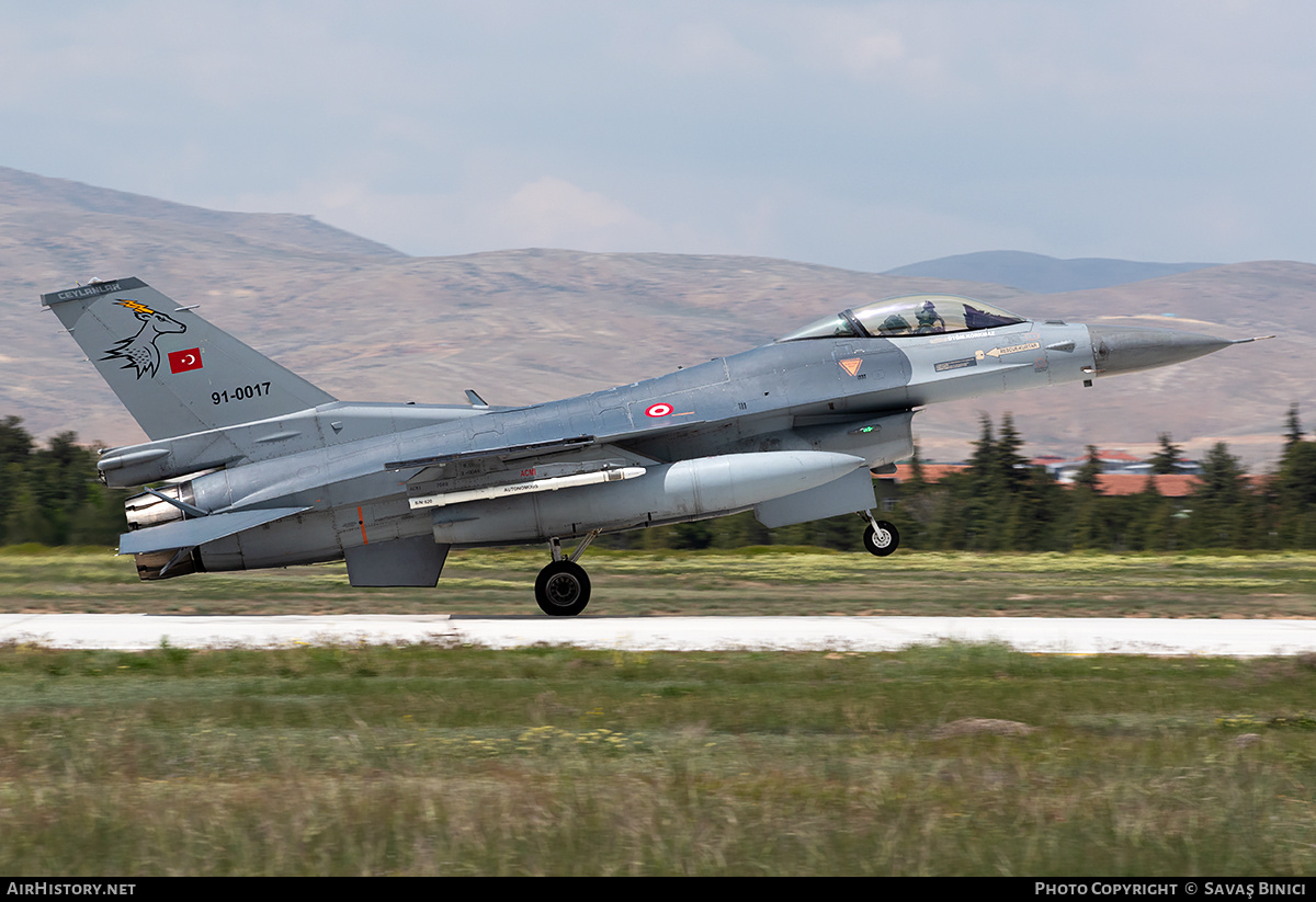 Aircraft Photo of 91-0017 | General Dynamics F-16CG Fighting Falcon | Turkey - Air Force | AirHistory.net #785300