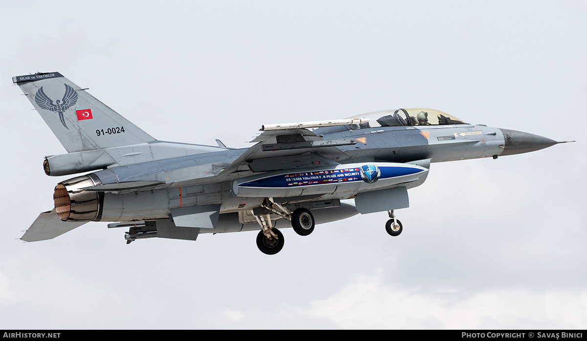 Aircraft Photo of 91-0024 | Lockheed F-16DG Fighting Falcon | Turkey - Air Force | AirHistory.net #785301