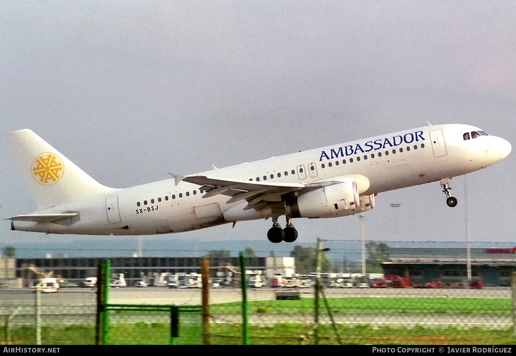 Aircraft Photo of SX-BSJ | Airbus A320-231 | Ambassador Airways | AirHistory.net #785653