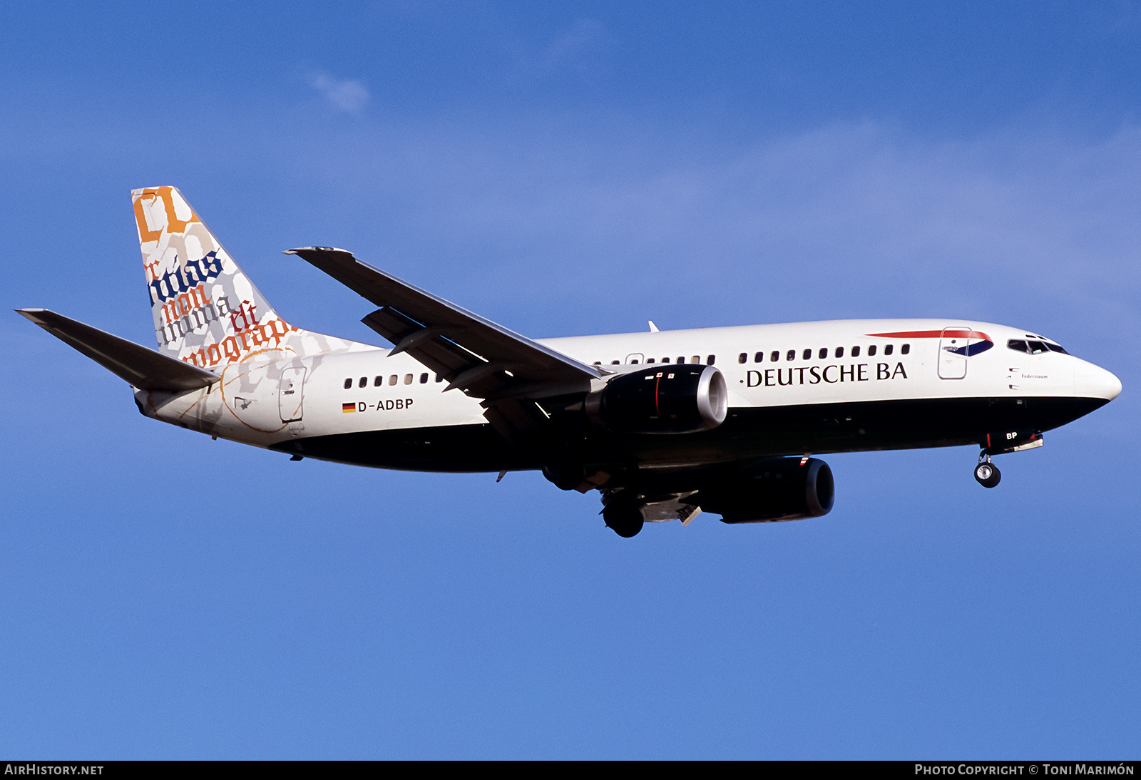Aircraft Photo of D-ADBP | Boeing 737-31S | Deutsche BA | AirHistory.net #785694