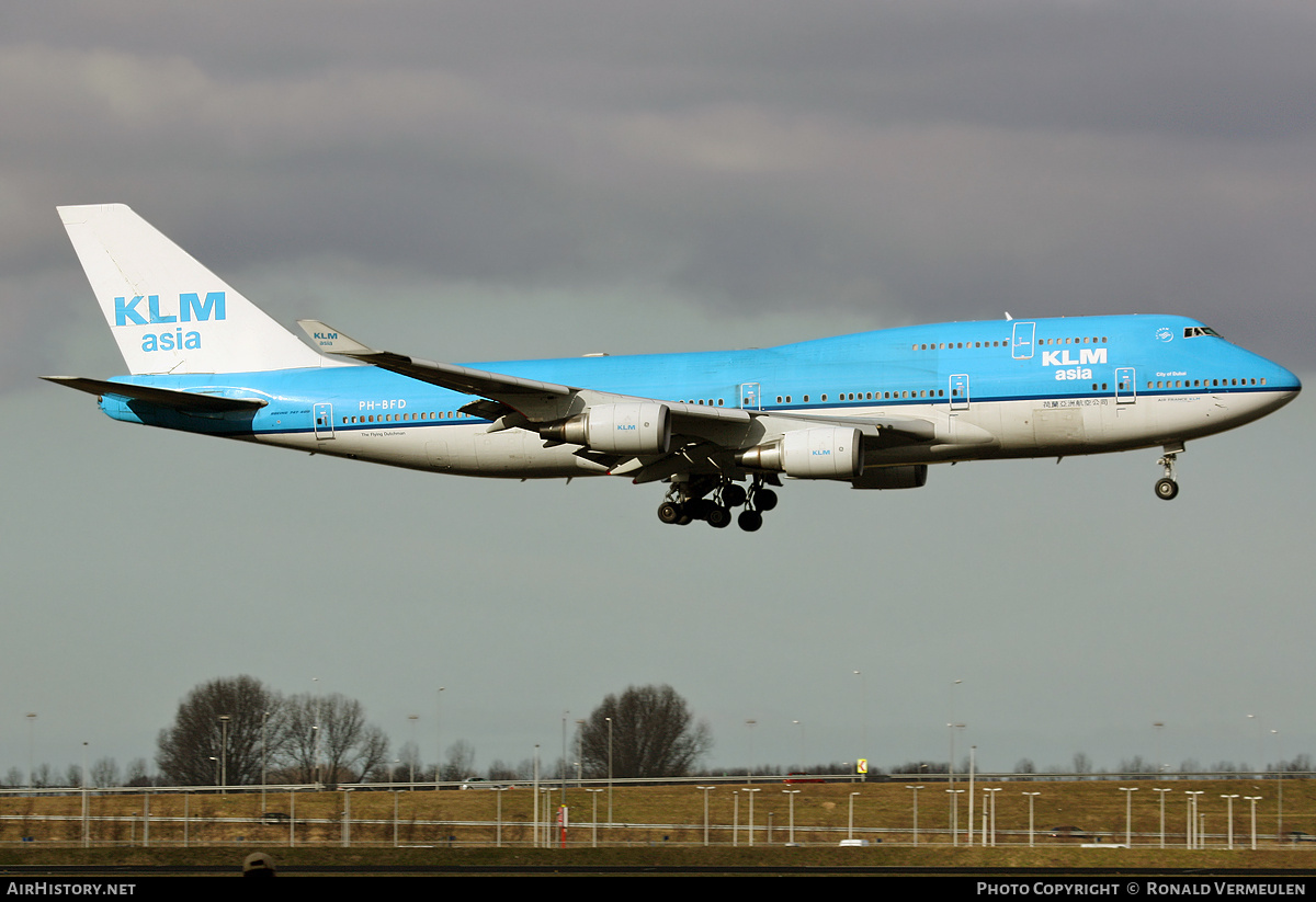 Aircraft Photo of PH-BFD | Boeing 747-406M | KLM Asia | AirHistory.net #785732