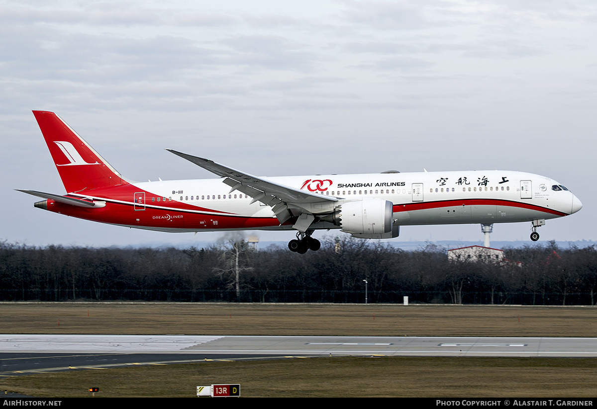 Aircraft Photo of B-1111 | Boeing 787-9 Dreamliner | Shanghai Airlines | AirHistory.net #785757
