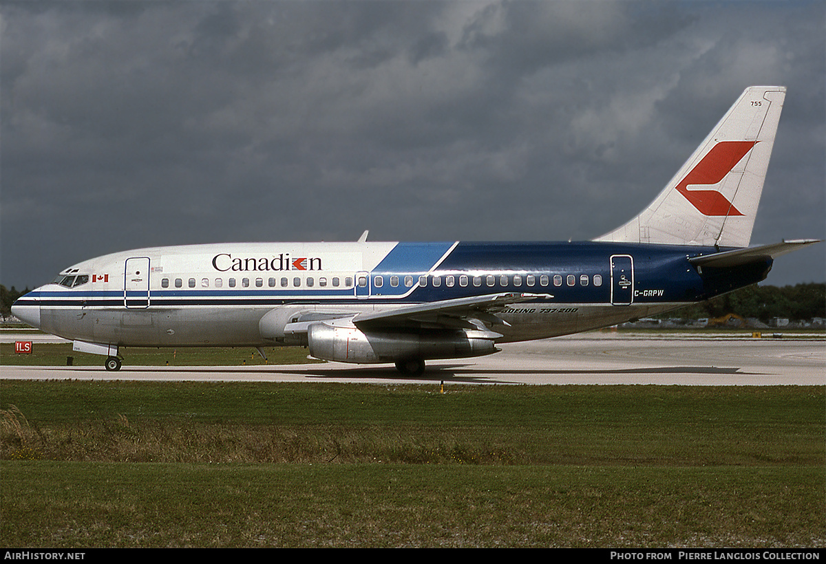 Aircraft Photo of C-GRPW | Boeing 737-275/Adv | Canadian Airlines | AirHistory.net #786021