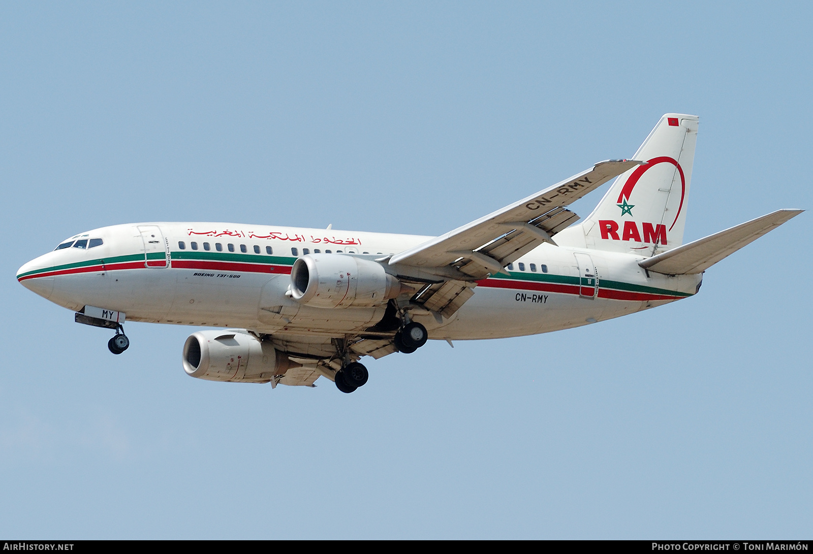 Aircraft Photo of CN-RMY | Boeing 737-5B6 | Royal Air Maroc - RAM | AirHistory.net #786024