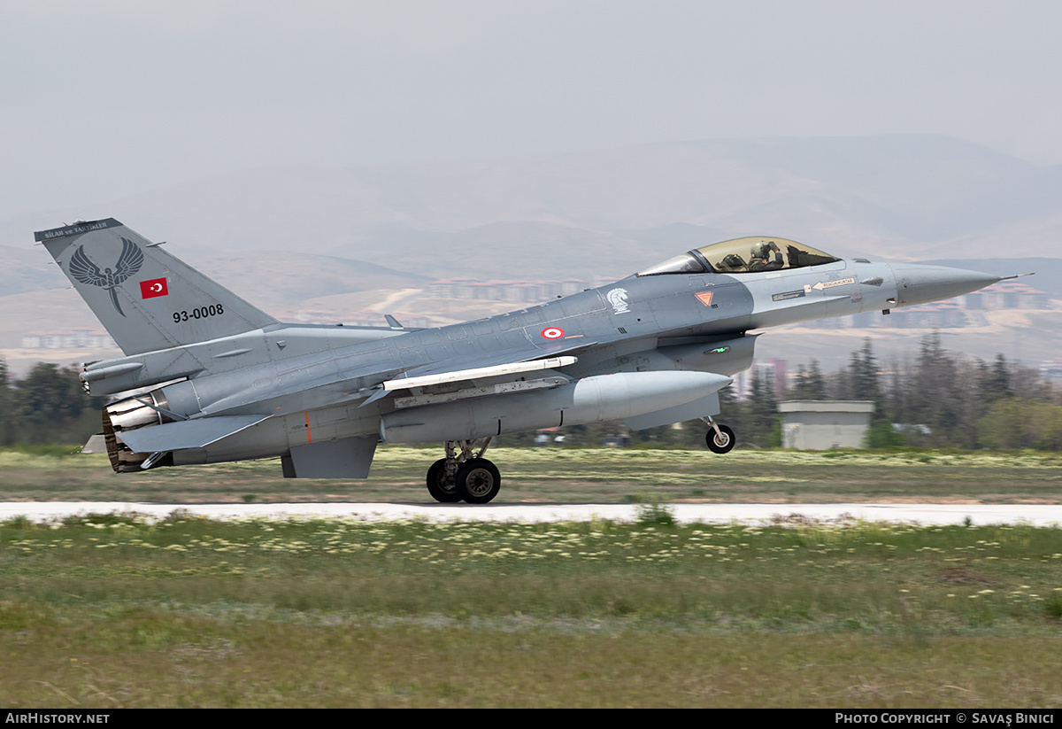 Aircraft Photo of 93-0008 | Lockheed F-16CG Fighting Falcon | Turkey - Air Force | AirHistory.net #786561