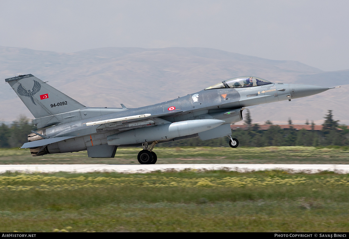 Aircraft Photo of 94-0092 | General Dynamics F-16C Fighting Falcon | Turkey - Air Force | AirHistory.net #786576