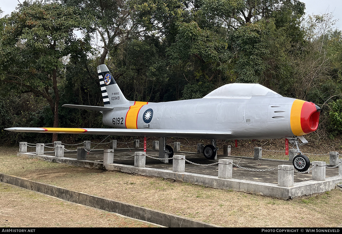 Aircraft Photo of F-86192 / 112949 | North American F-86F Sabre | Taiwan - Air Force | AirHistory.net #786703