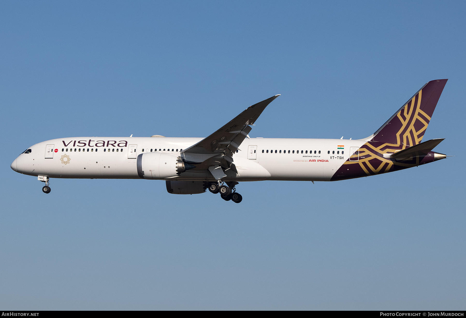 Aircraft Photo of VT-TSH | Boeing 787-9 Dreamliner | Vistara | AirHistory.net #786770