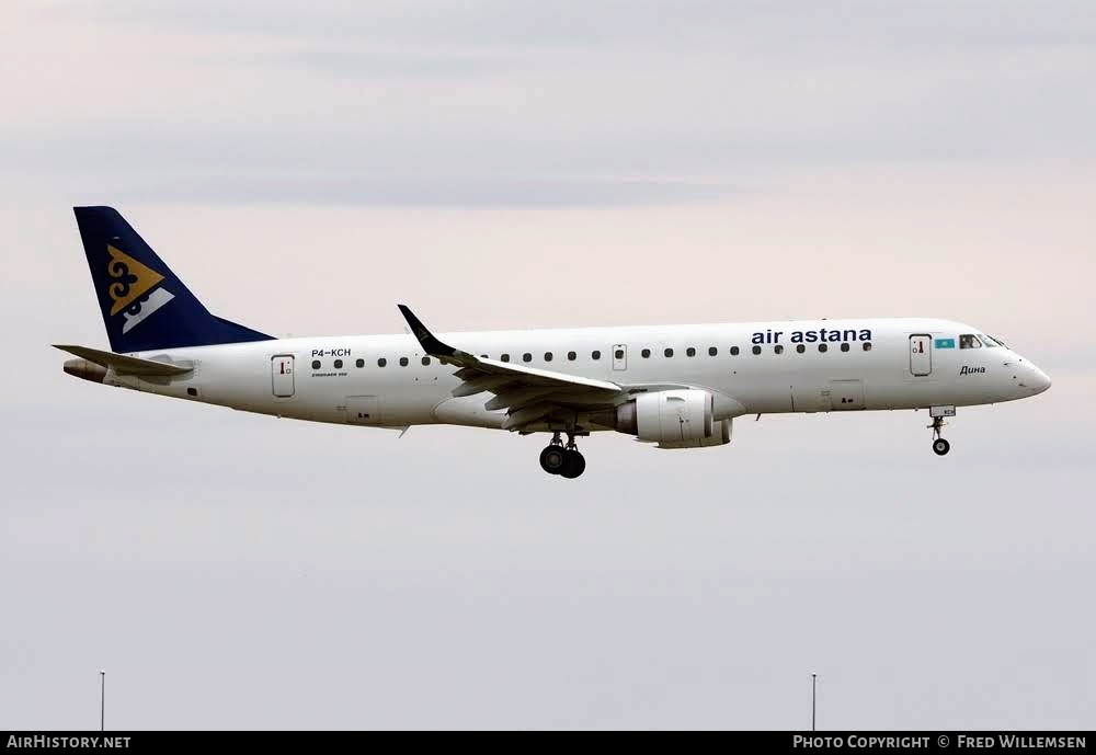 Aircraft Photo of P4-KCH | Embraer 190LR (ERJ-190-100LR) | Air Astana | AirHistory.net #786953