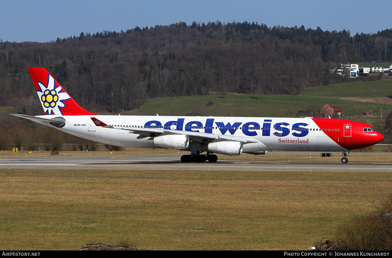 Aircraft Photo of HB-JMG | Airbus A340-313 | Edelweiss Air | AirHistory.net #787018