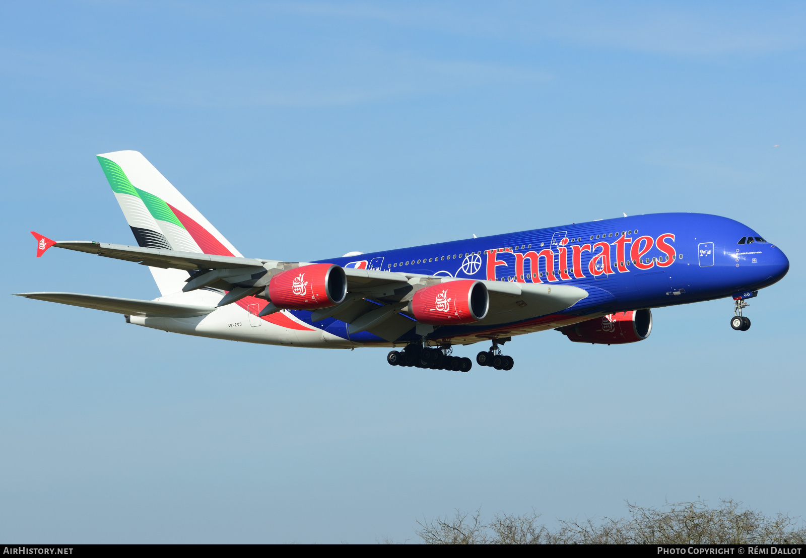 Aircraft Photo of A6-EOD | Airbus A380-861 | Emirates | AirHistory.net #787151