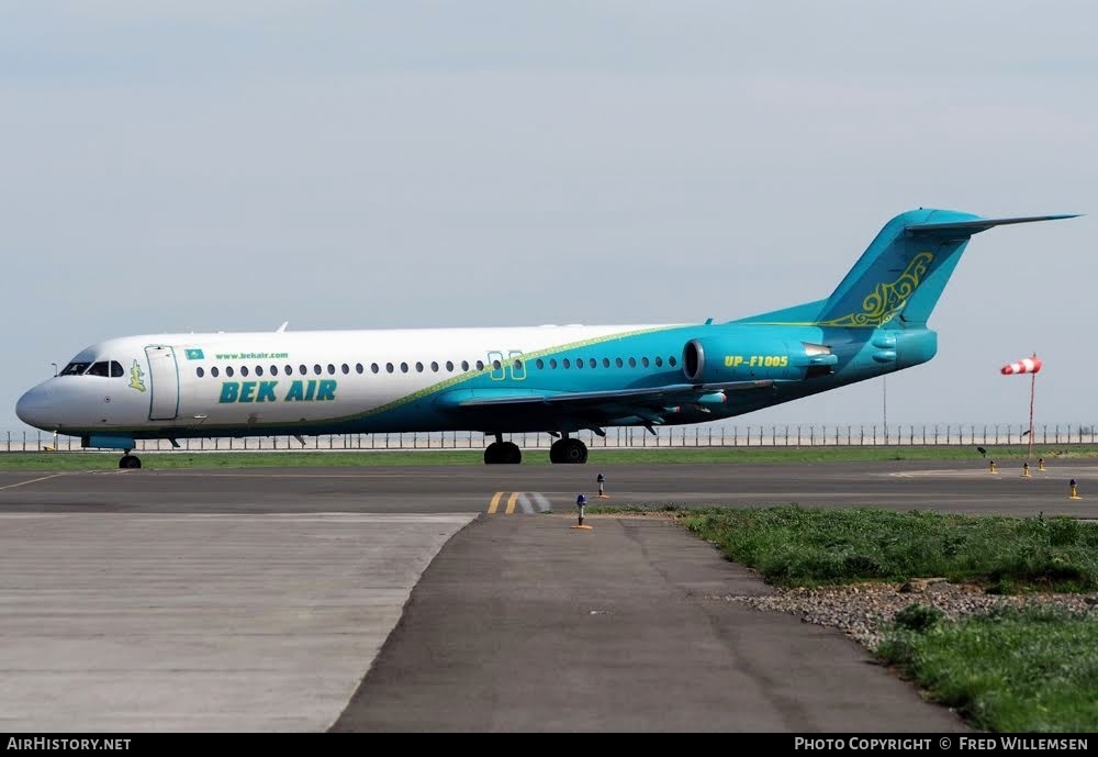 Aircraft Photo of UP-F1005 | Fokker 100 (F28-0100) | Bek Air | AirHistory.net #787234