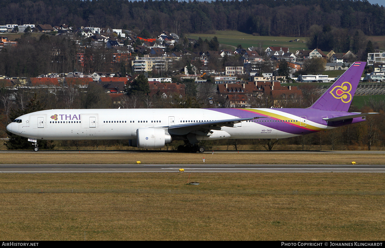 Aircraft Photo of HS-TKO | Boeing 777-3AL/ER | Thai Airways International | AirHistory.net #787409