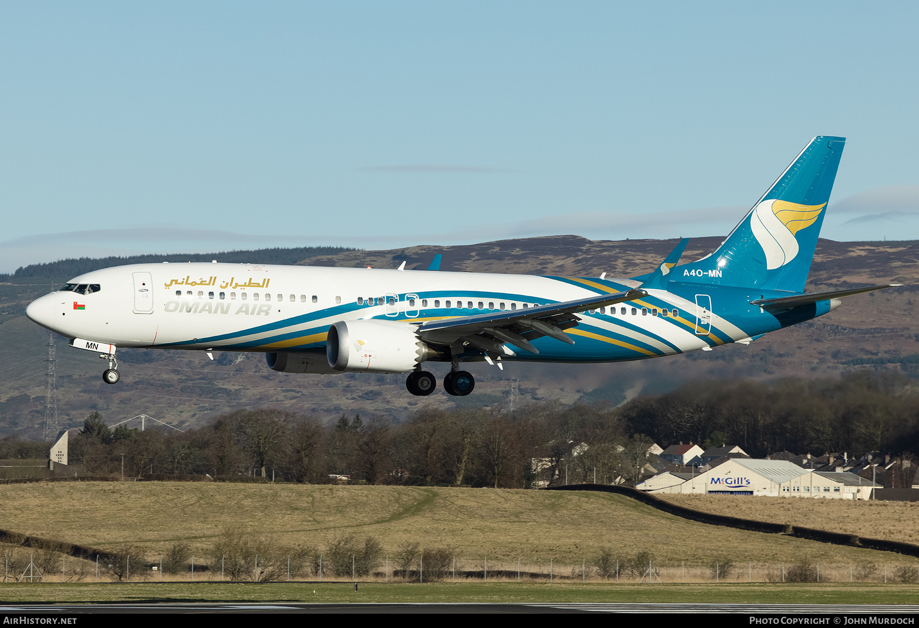 Aircraft Photo of A4O-MN | Boeing 737-8 Max 8 | Oman Air | AirHistory.net #787870