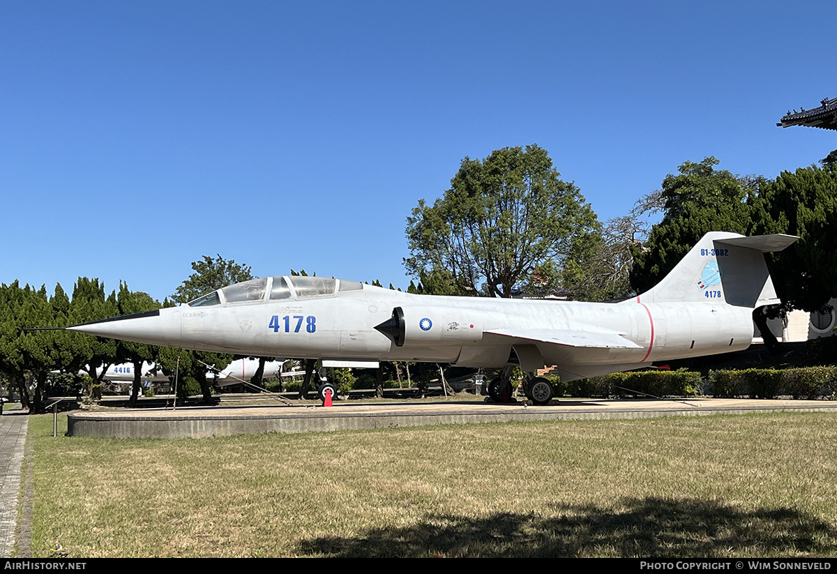 Aircraft Photo of 4178 / 61-3082 | Lockheed TF-104G Starfighter | Taiwan - Air Force | AirHistory.net #788601