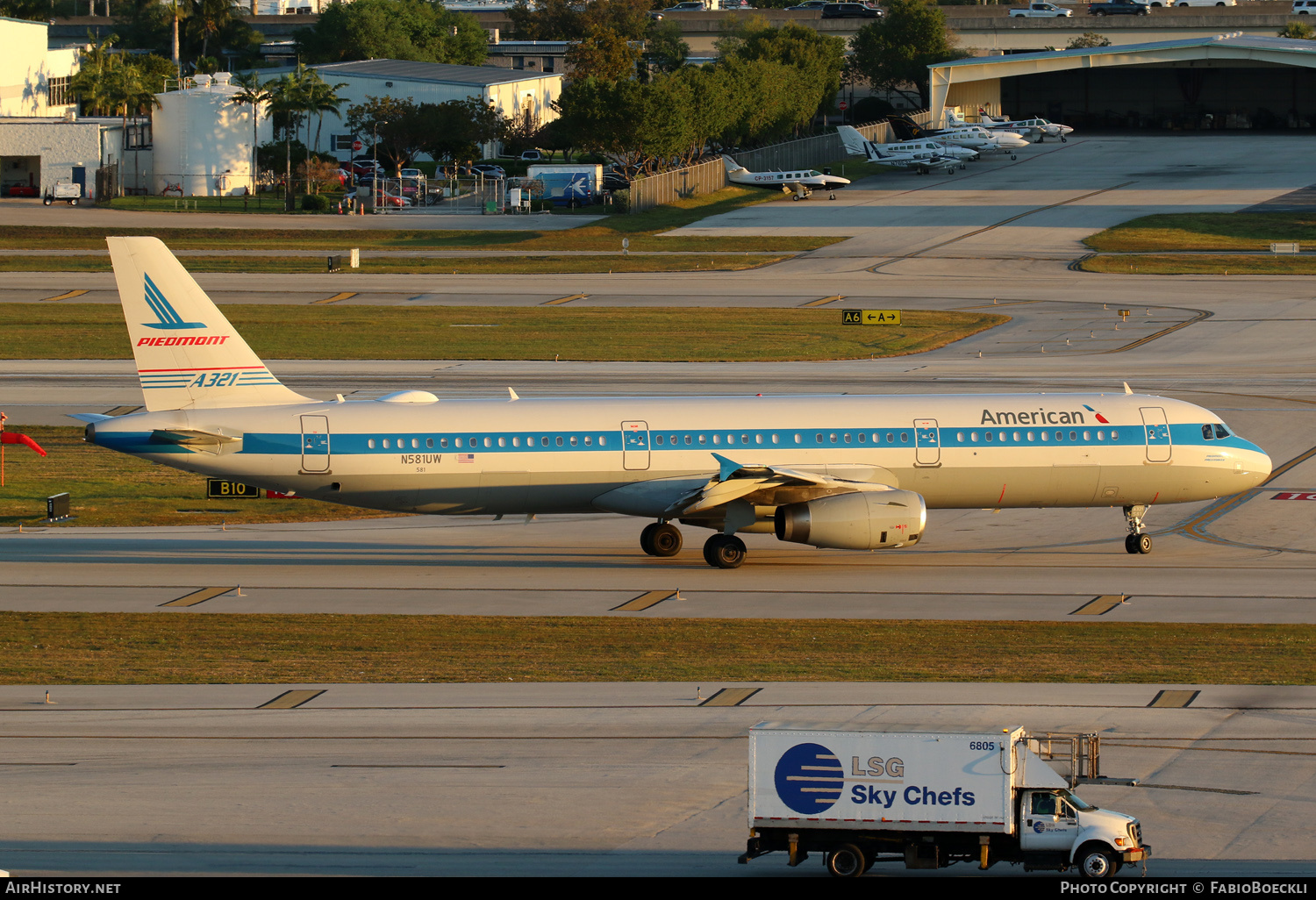 Aircraft Photo of N581UW | Airbus A321-231 | American Airlines | Piedmont Airlines | AirHistory.net #789289