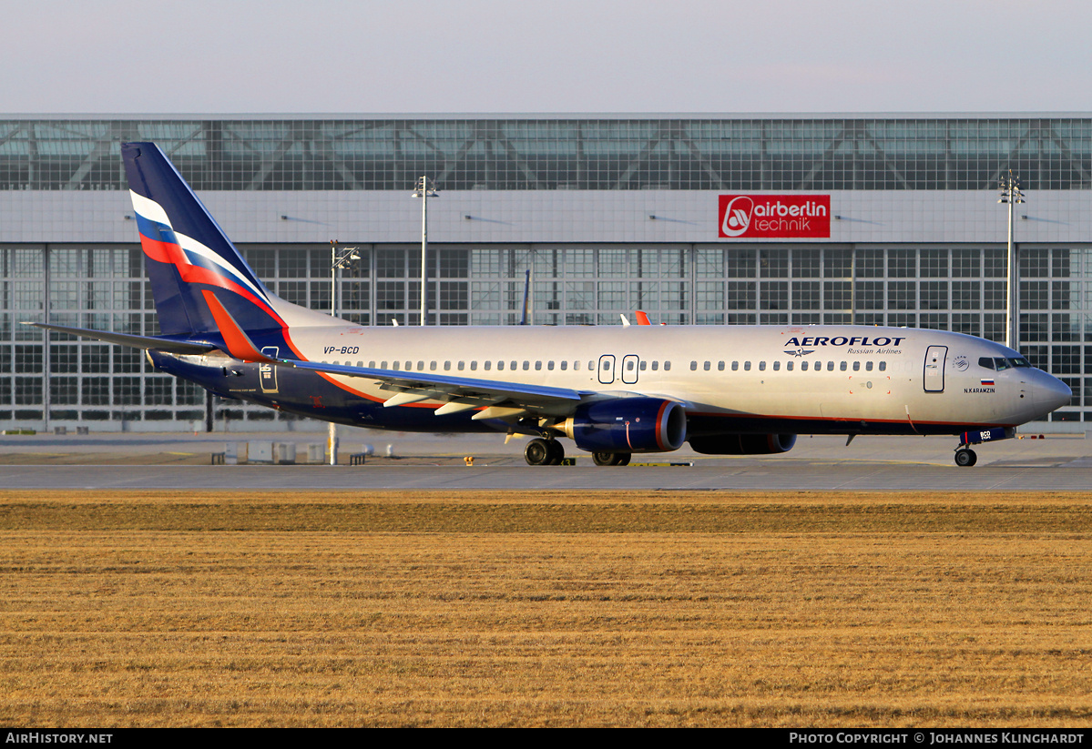 Aircraft Photo of VP-BCD | Boeing 737-8LJ | Aeroflot - Russian Airlines | AirHistory.net #789469