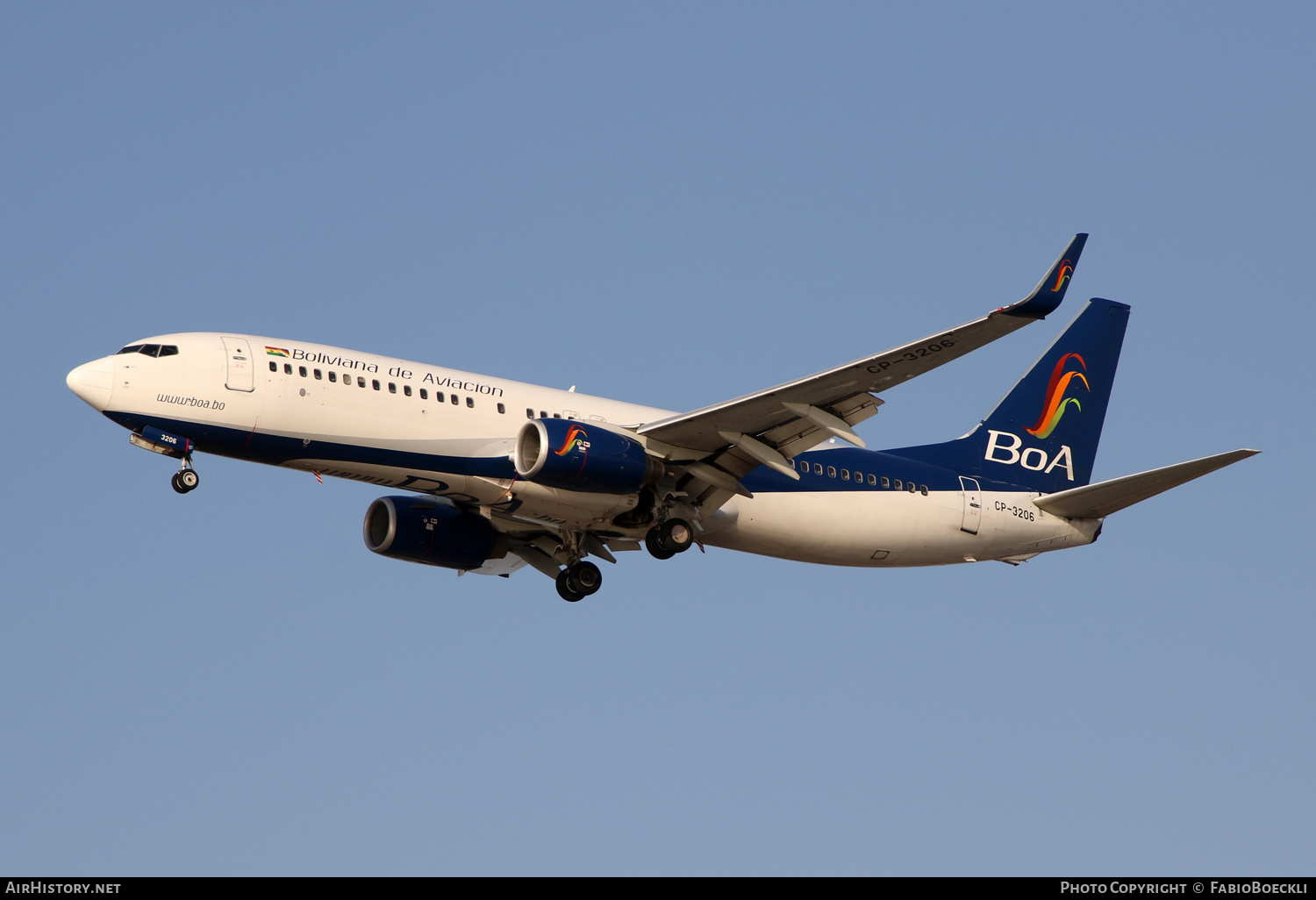 Aircraft Photo of CP-3206 | Boeing 737-86J | Boliviana de Aviación - BoA | AirHistory.net #789870
